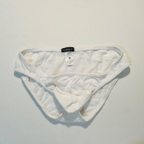LOBBO Size M 100% Cotton Mesh Bikini Brief - White - LOB-WHT-M - Picture 2 of 11